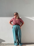 Blue Shimmer Flowy Pants