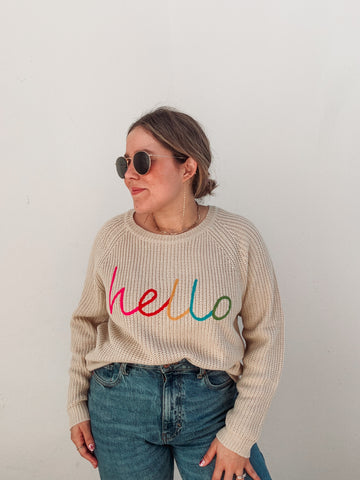 Hello Rainbow Sweater