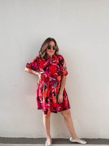 Stars & Moon Printed Dress