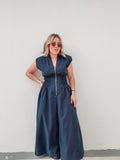 Navy Zipper Jumpsuit