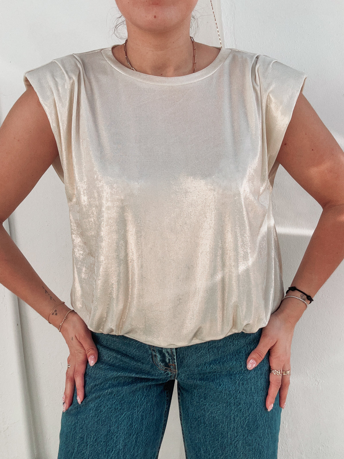 Light Gold Metallic Tee