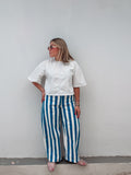 Royal Blue & White Stripe Pants