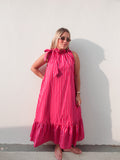 Red & Lilac Bow Dress