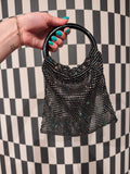 Black Sparkle Hoop Bag