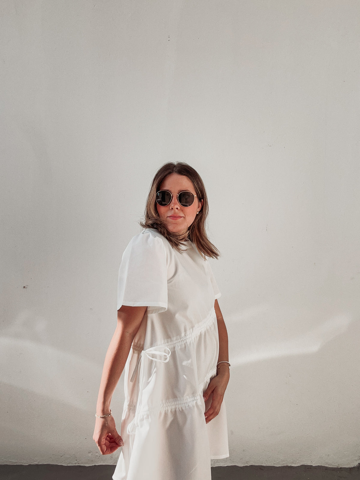 White Bow Tie Dress