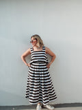 Black & White Stripe Skirt Set