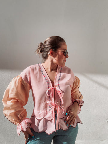 Paris Printed Bow Top