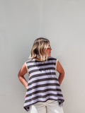 Lilac & Grey Striped Top