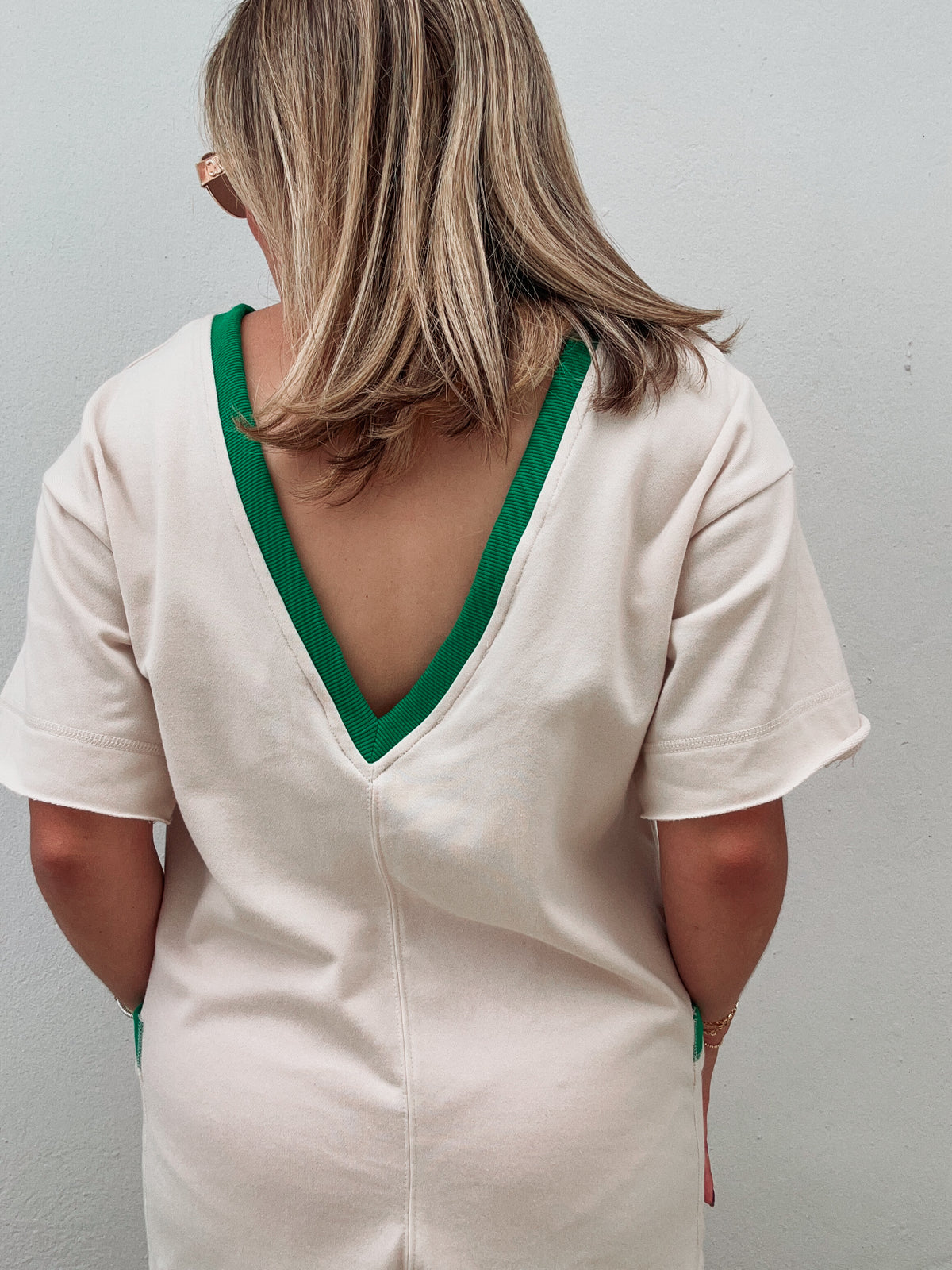 Sand & Green Band Loose Romper