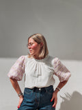 Vanilla & Lilac Ruffle Top