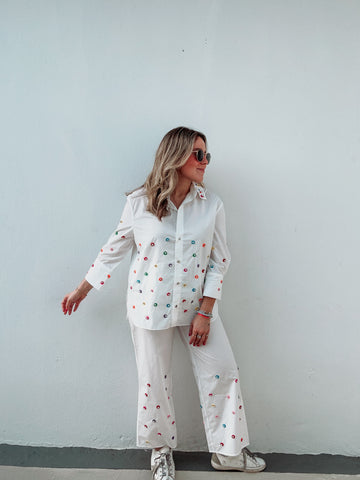 Rainbow Rhinestone Polka Dot Set