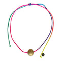 Gold Chrome Gumball Rainbow Cord Necklace