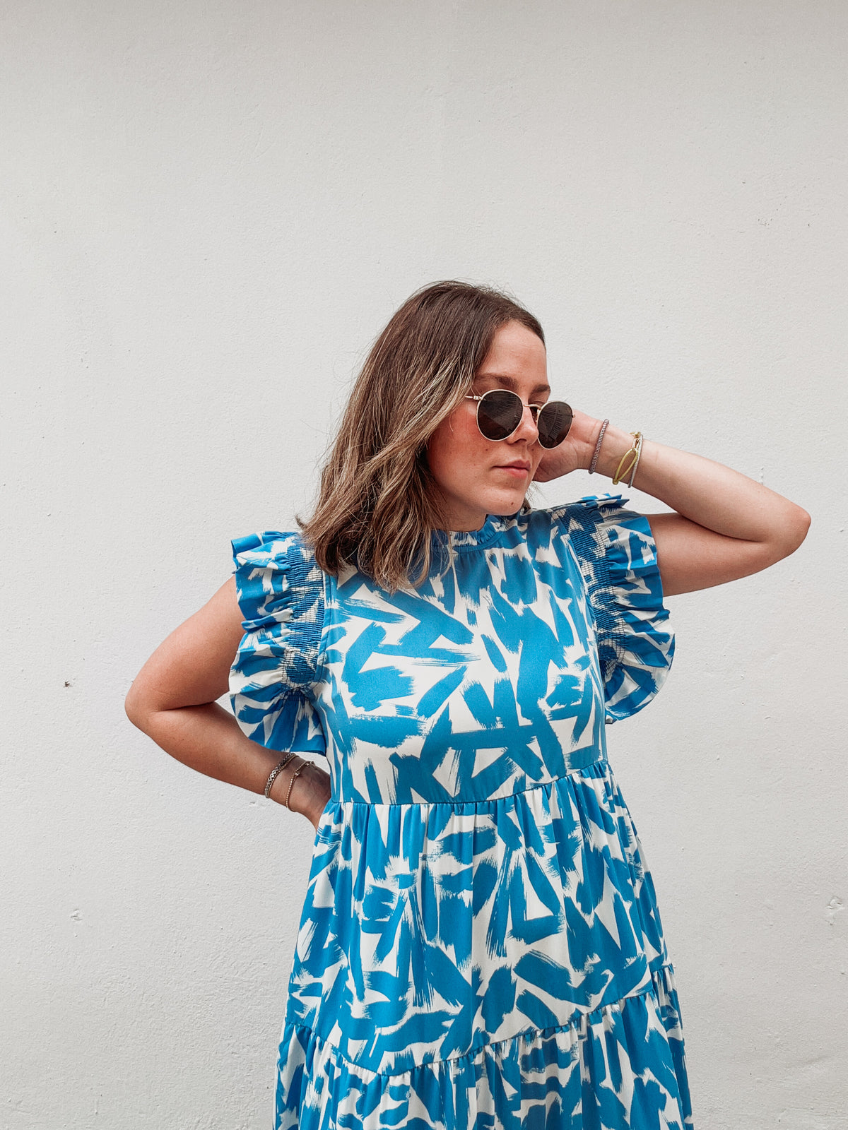 Blue Cabana Printed Maxi Dress