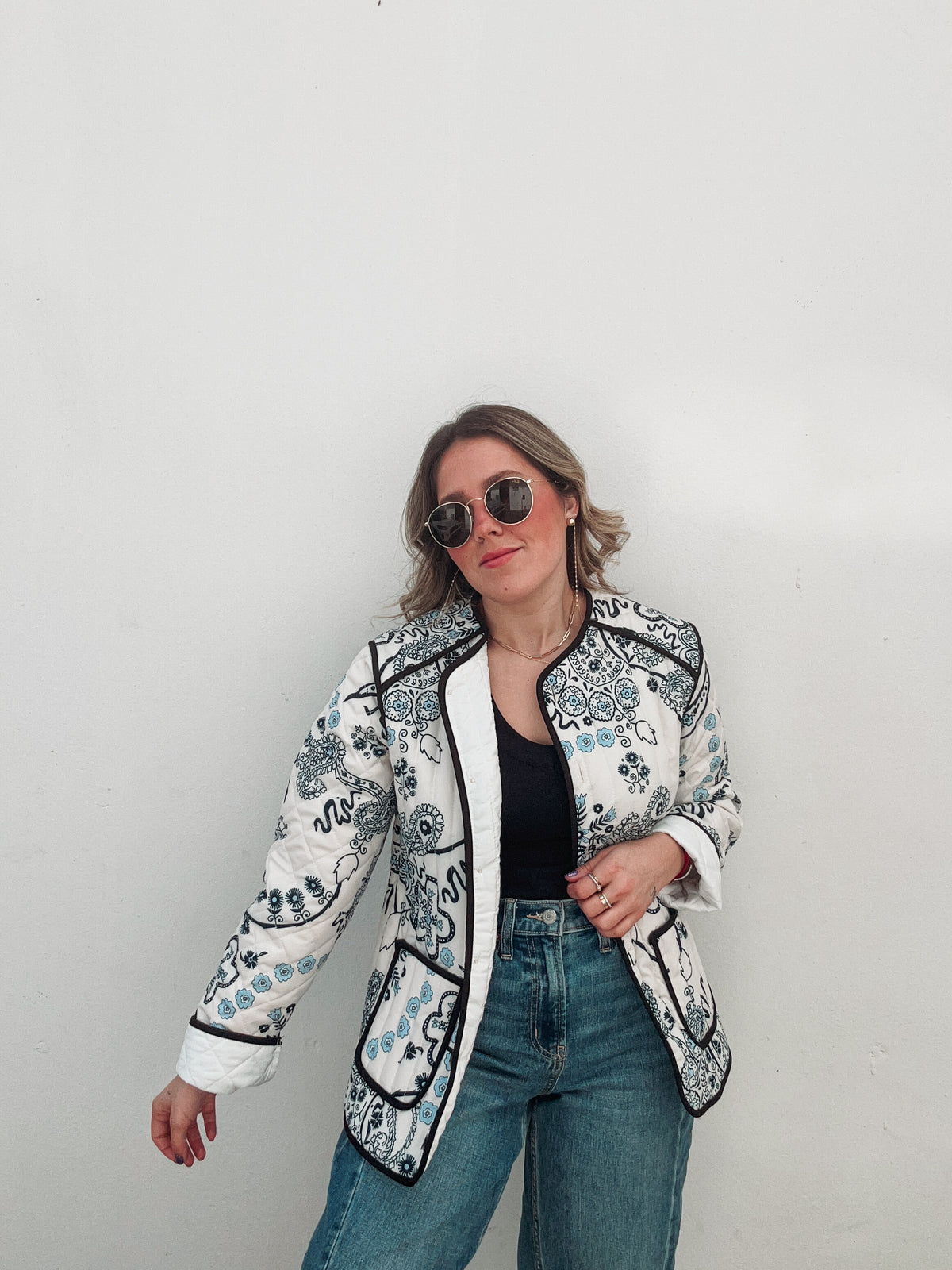 White & Blue Bandana Jacket