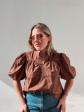 Chocolate Puff Sleeve Top