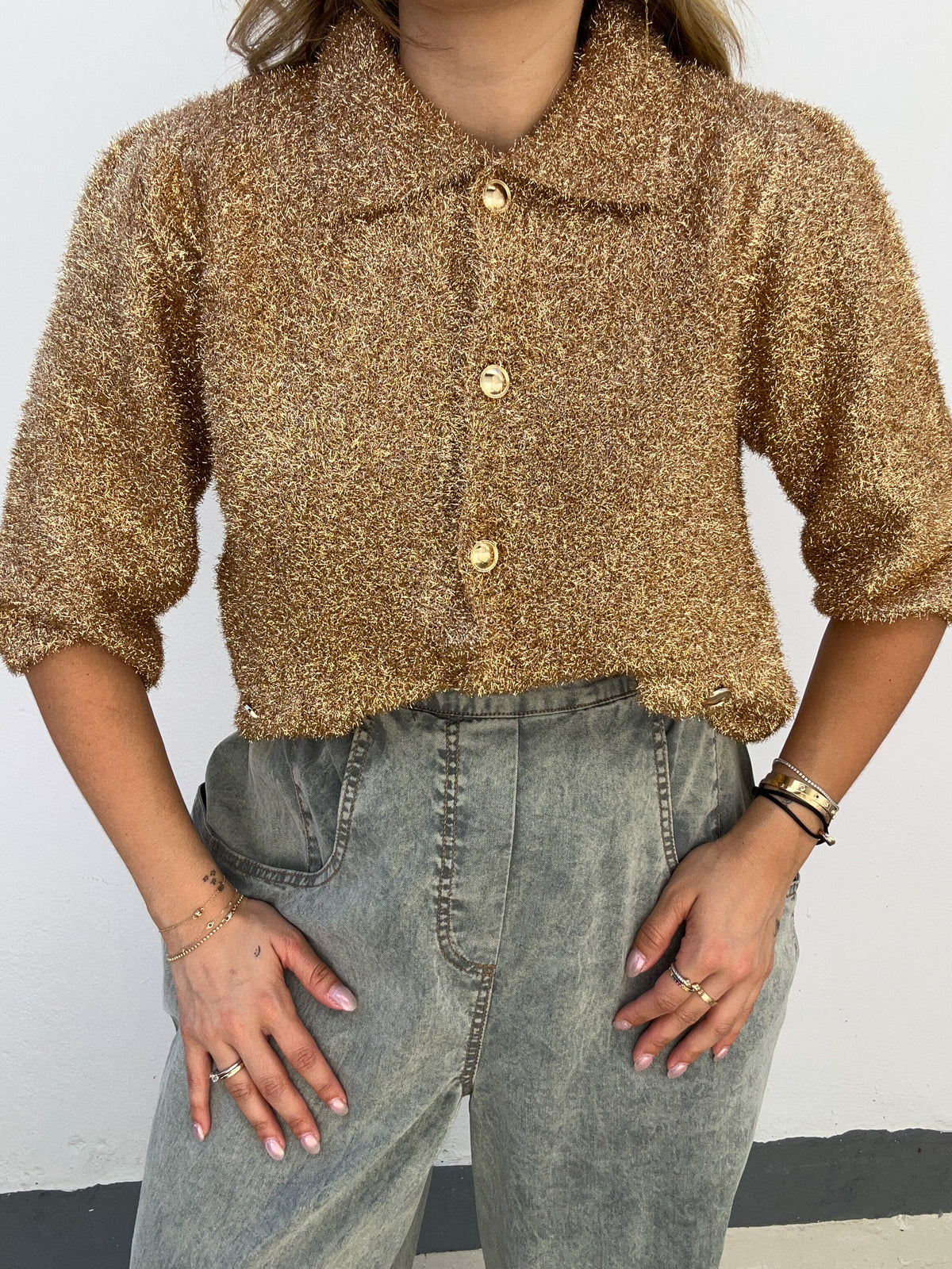 Gold Metallic Knit