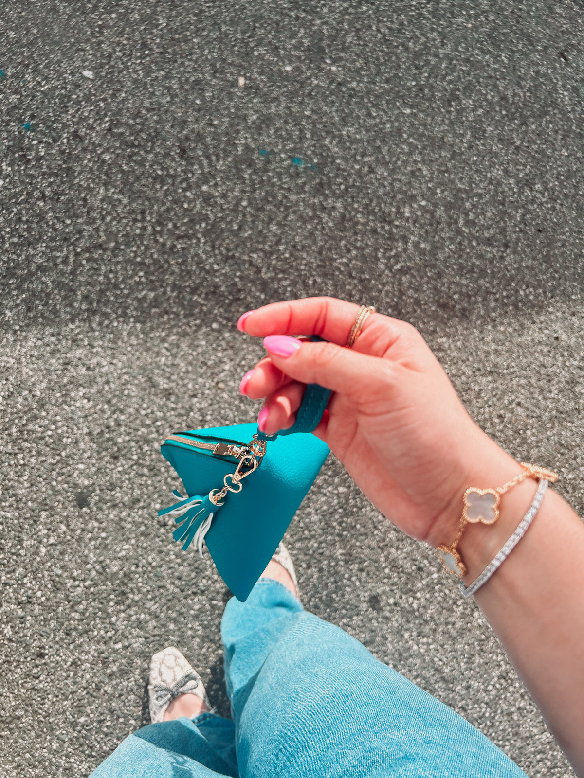 Turquoise Triangle Conversation Piece Bag