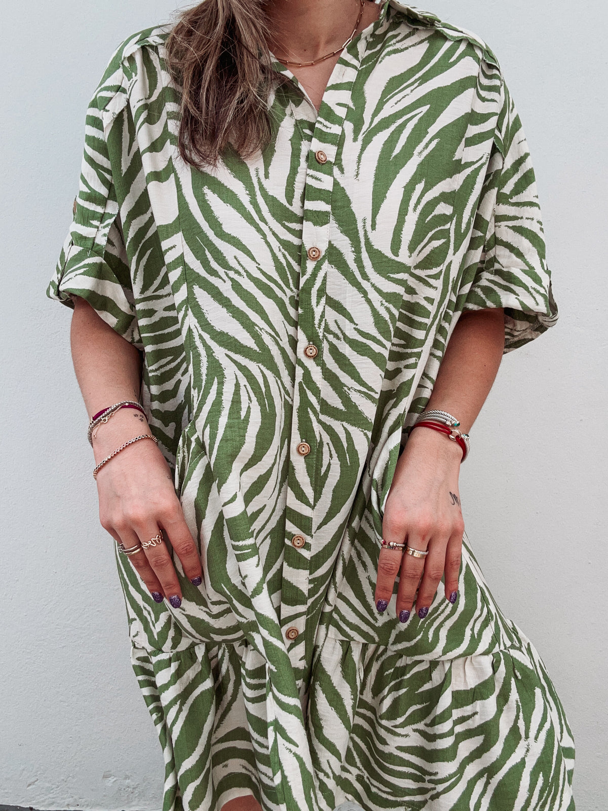 Zebra Olive Dress