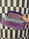 Metallic Purple & Aqua Clutch