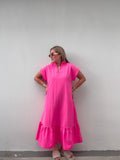 Hot Pink Flowy Maxi Dress