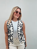 Navy Embroidered Vest