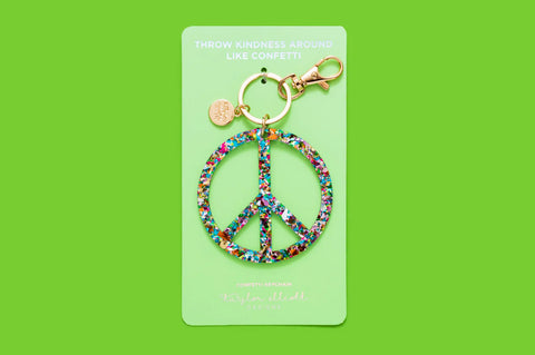 Confetti Peace Keychain