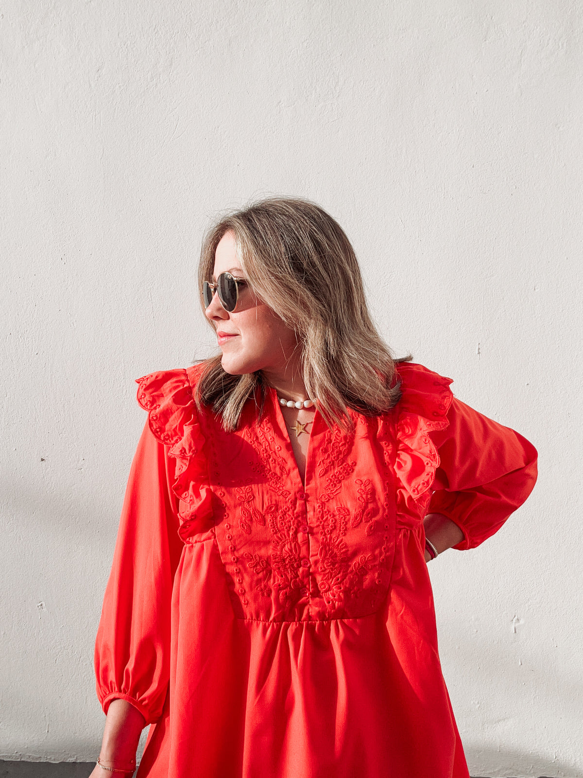 Orange Embroidered Dress