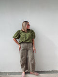 Olive & Khaki Stripe Barrel Pant