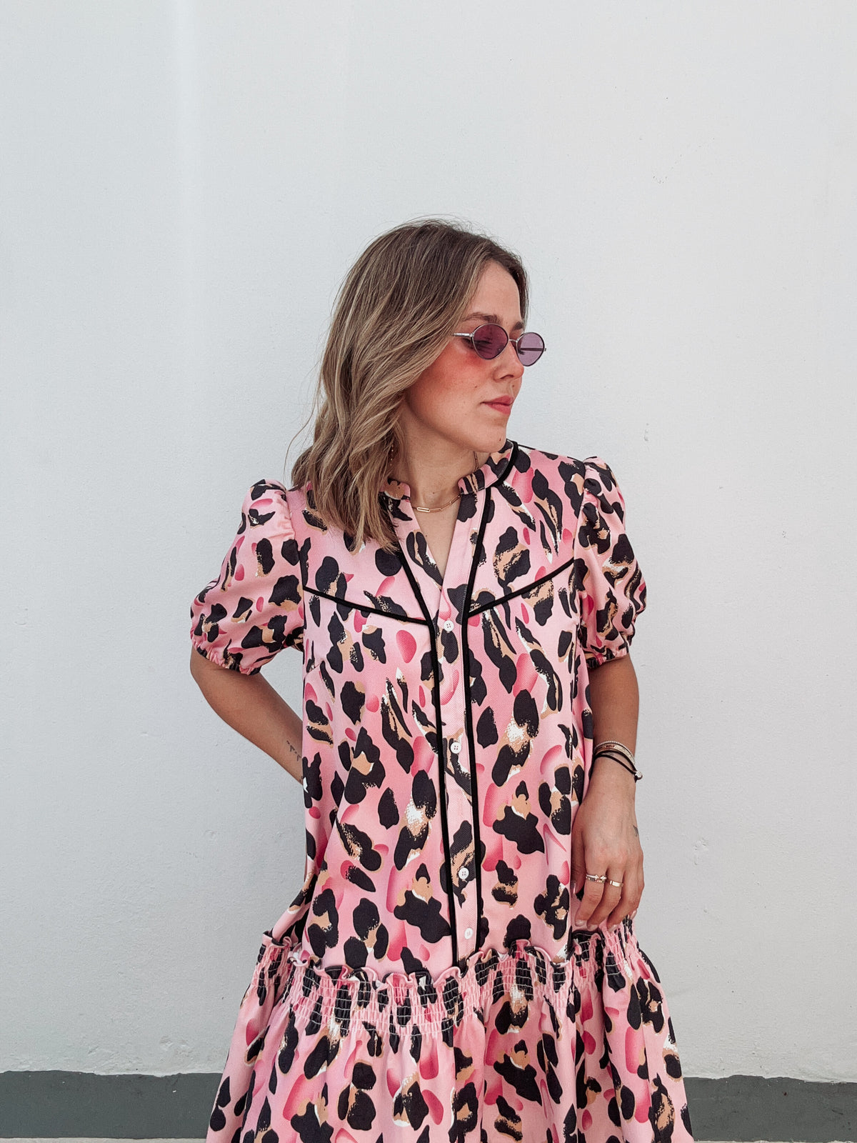 Bubblegum & Honey Leopard Dress