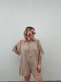 Sand Embroidered Romper