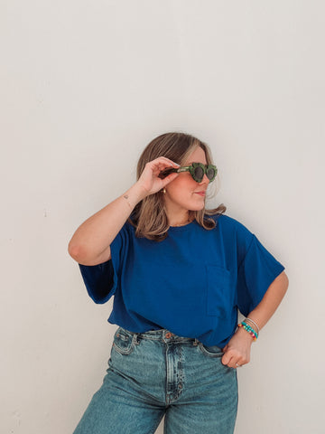 Royal Blue Pocket Basic Top