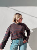 Brown & Navy Striped Top