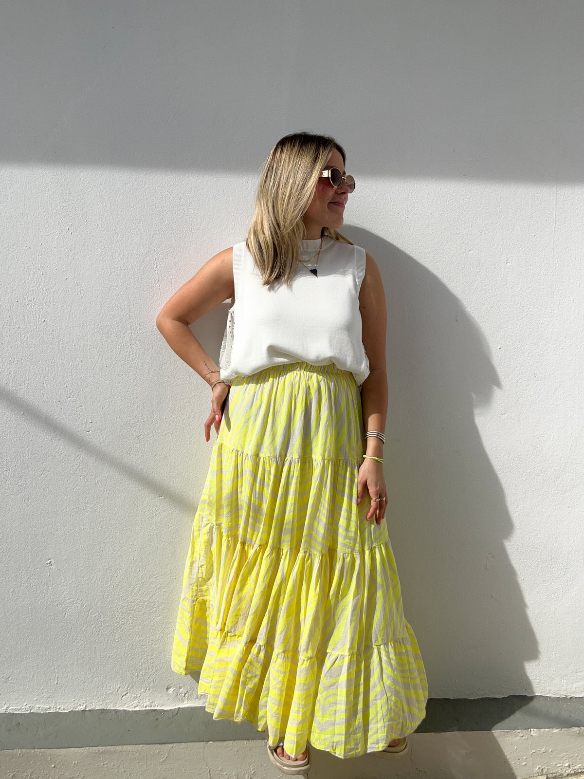 White Knit Eyelet Blouse