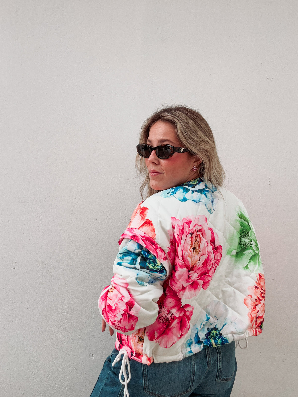 Floral Printed Light Quilted Jacket