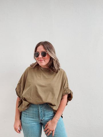 Olive Studs Washed Tee