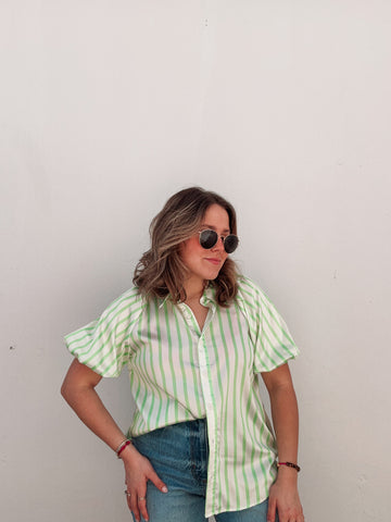 Lime Striped Top