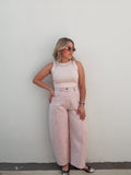 Dusty Pink Polka Dot Barrel Pant