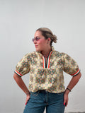 Butter Tile Stripe Collar Top