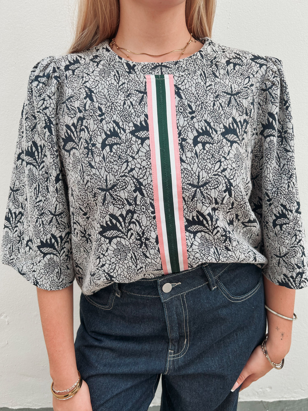 Leonor Striped Printed Top