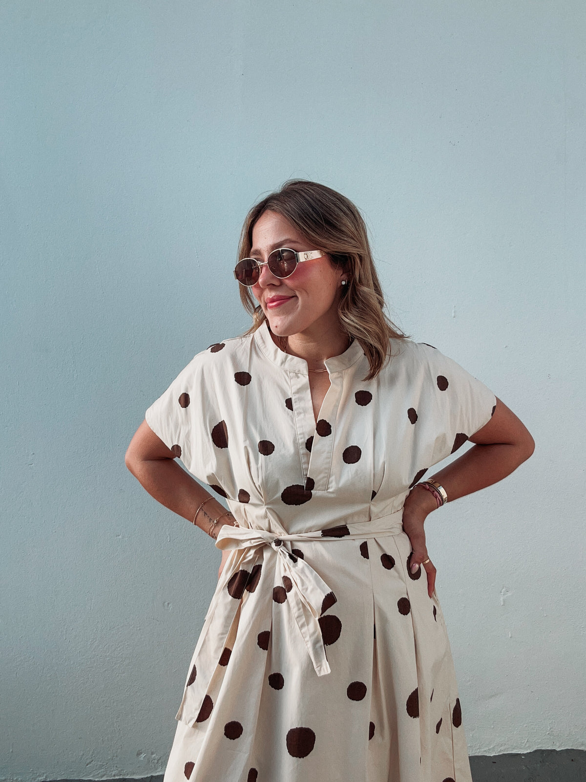 Choco & Cream Polka Dot Dress
