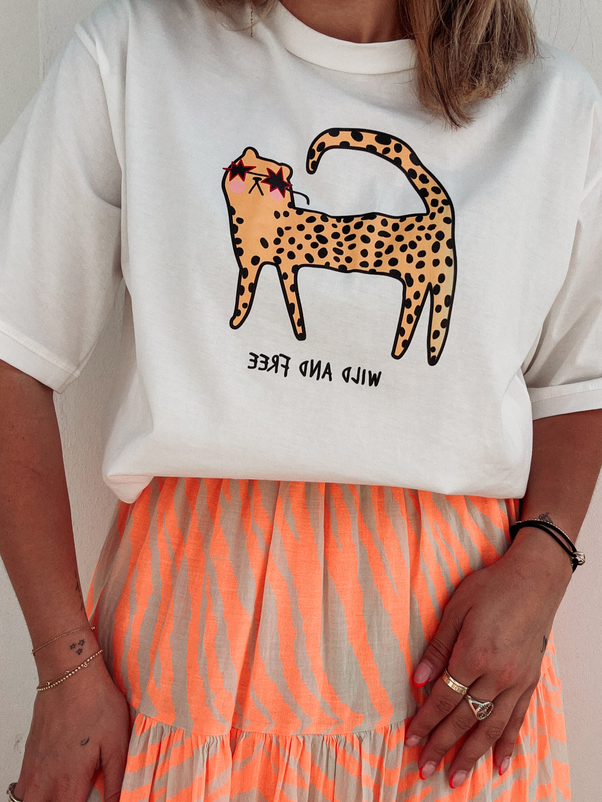 Neon Orange Zebra Skirt