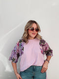Lavender & Magenta Floral Sequin Tee