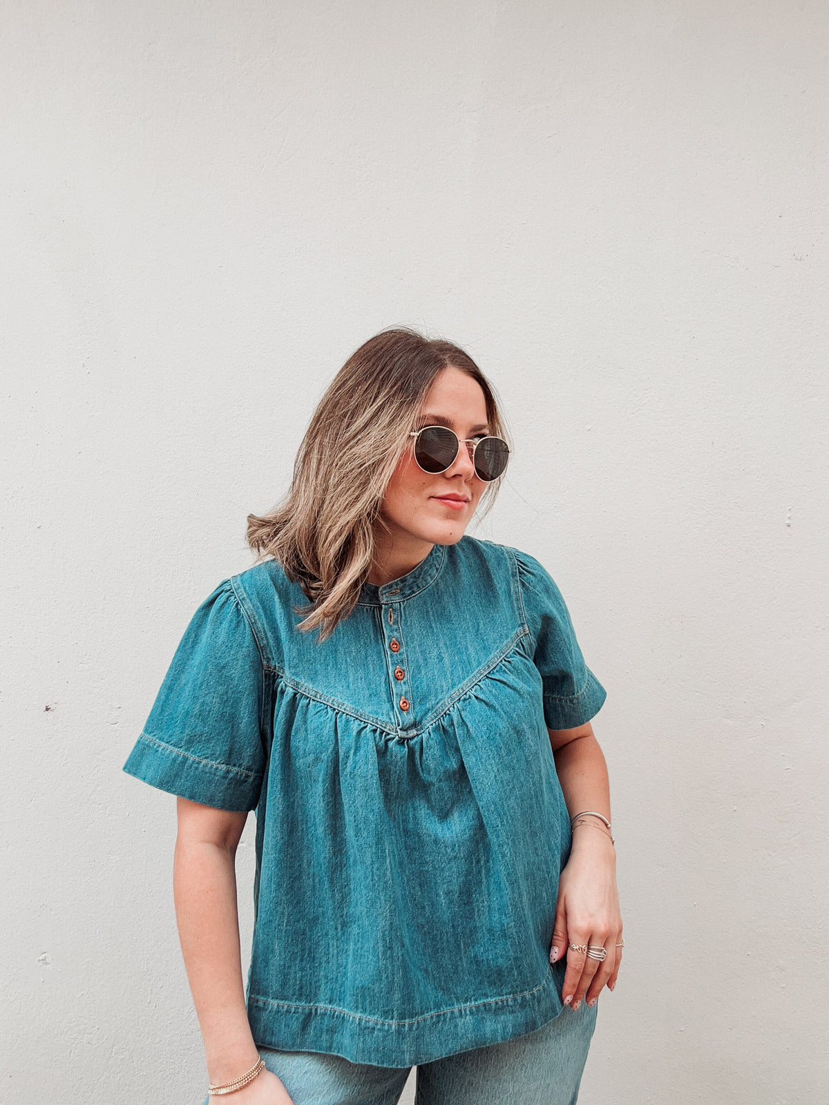 Denim Buttons Blouse