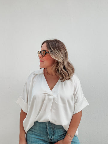 Off White Satin Blouse