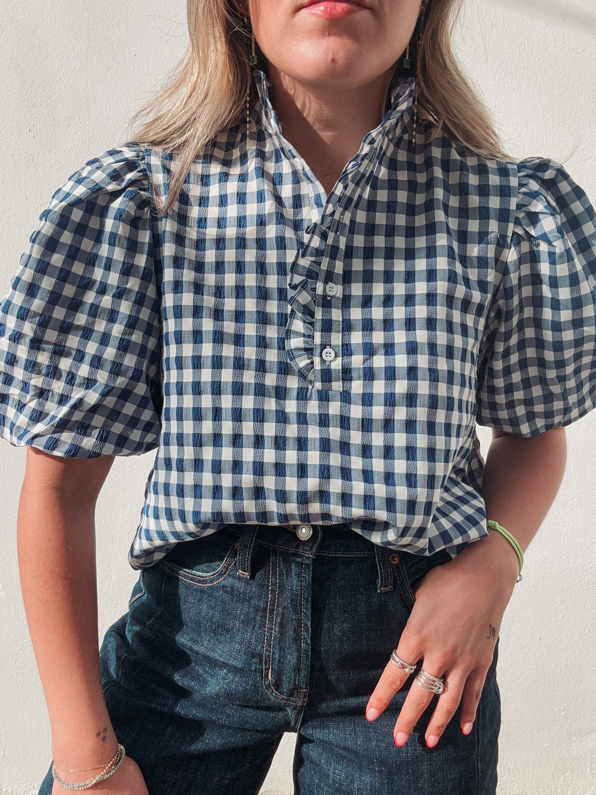 Blue Gingham Blouse