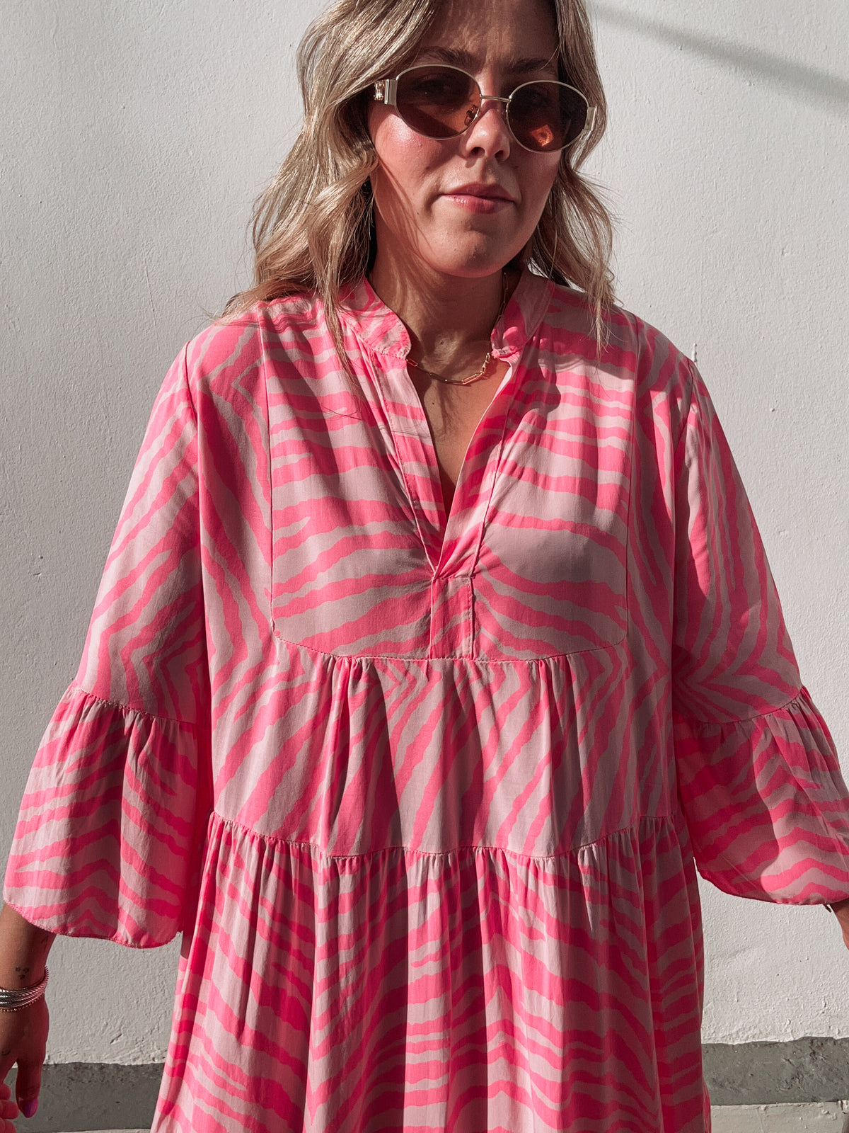 Neon Pink Zebra Dress