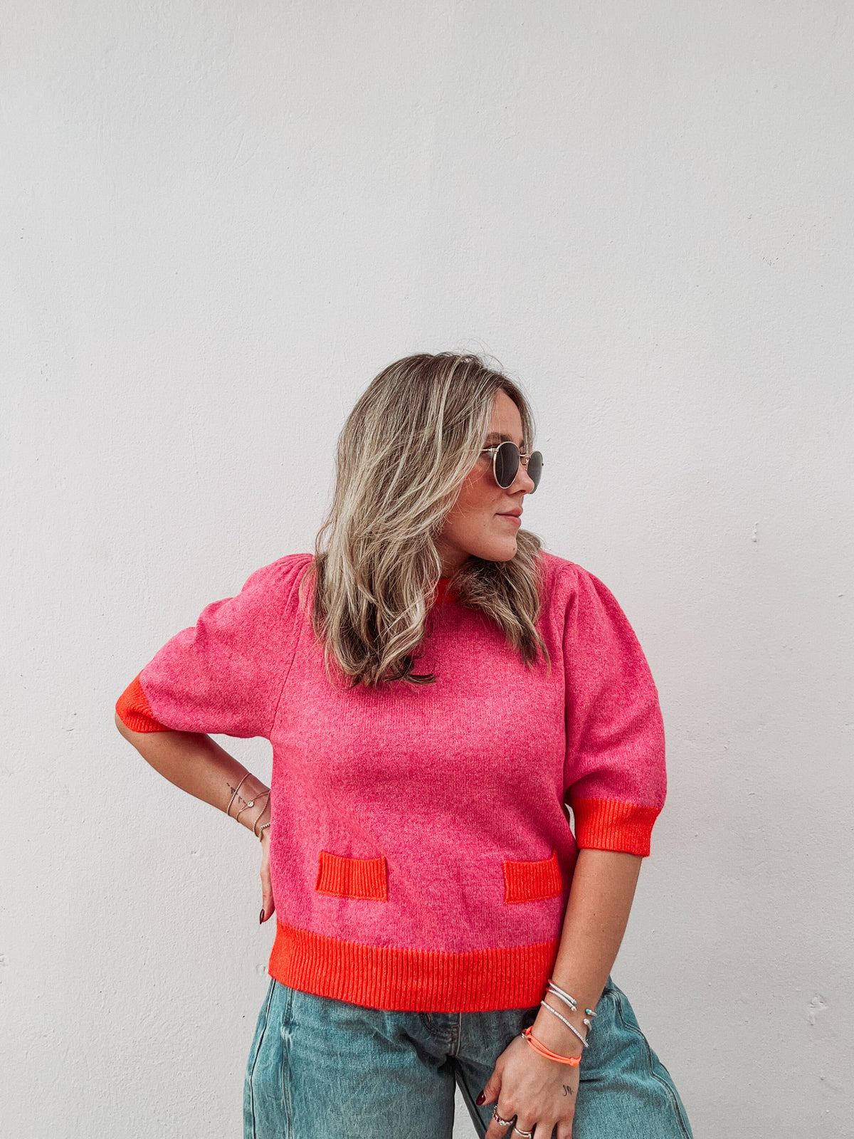 Bubblegum Orange Knit Top