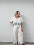 Blue Shell Embroidered Set