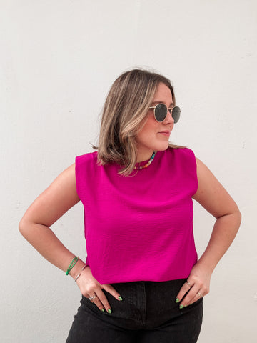 Magenta Muscle Blouse