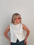 White Buttons Vest